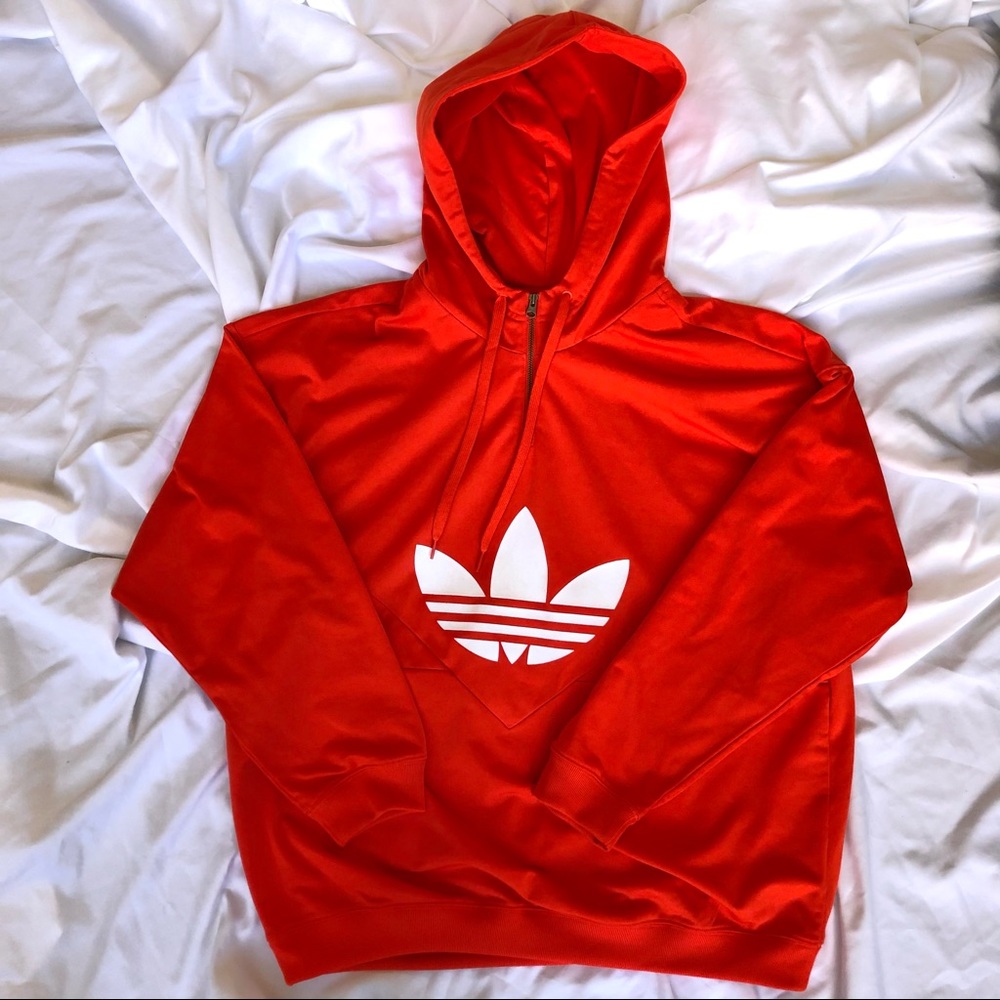 Bright Orange Adidas Half Zip Hoodie 🤩